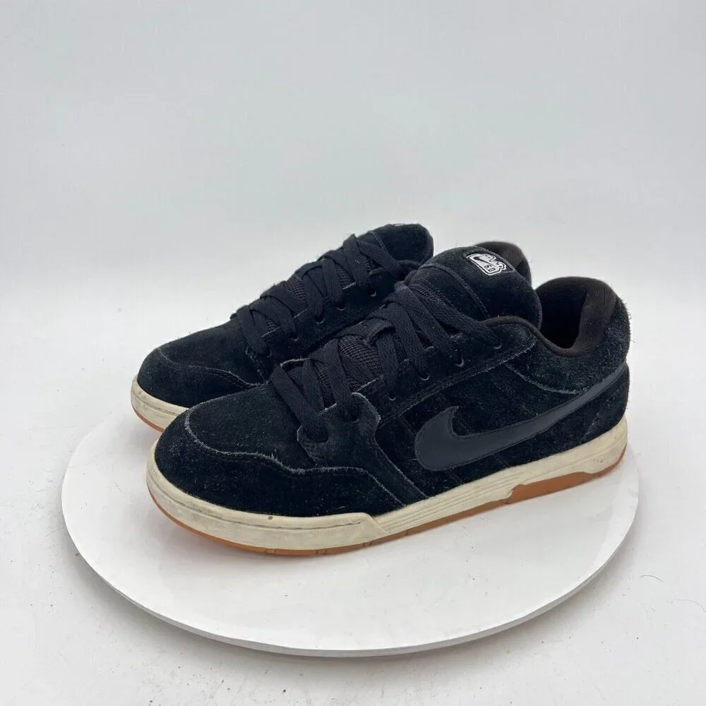 Nike Air Morgan 6.0 Youth Size 6.5Y Women 8 312279 001 Black Suede Low Shoes